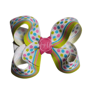 White Bow With Polka Dots