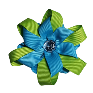 Blue & Green Twisted Flower