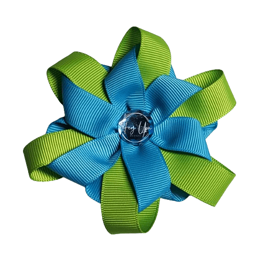 Blue & Green Twisted Flower