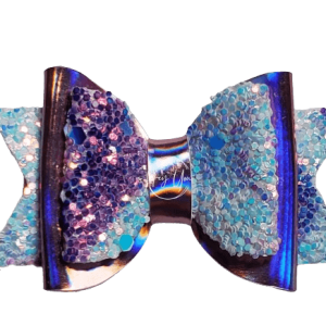 Pink & Purple Glitter Faux Leather Bow