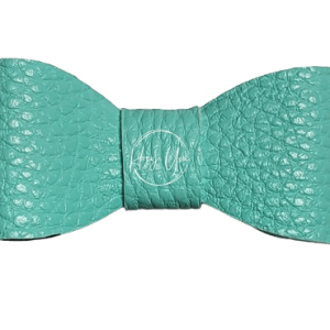 Aqua Faux Leather Bow