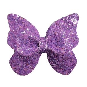 Purple Glitter Faux Leather Butterfly