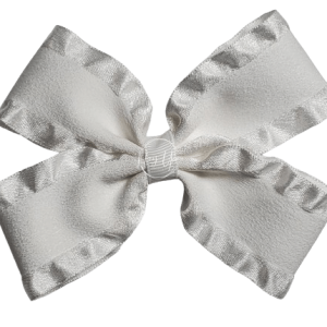 White Ruffle Basic Bow