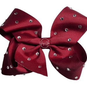 Maroon Rhinestone Boutique Bow