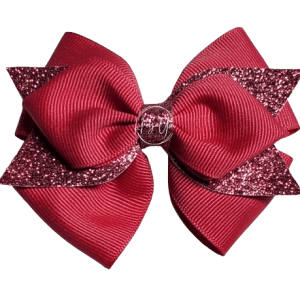 Pink Glitter Stacked Bow