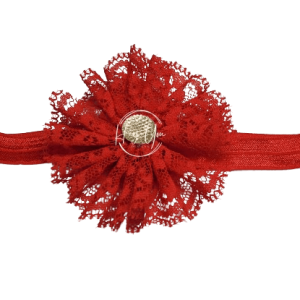 Red Lace Flower Headband