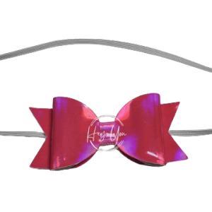 Newborn Pink Faux Leather Bow Headband