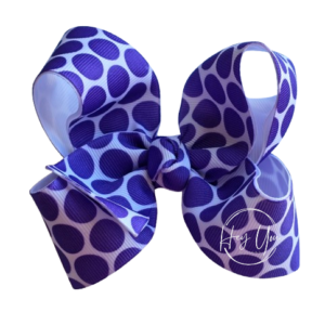 White With Purple Dot Boutique Bow