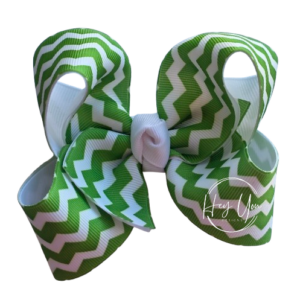 Lime Green Chevron Boutique Bow