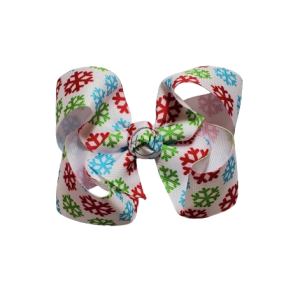 Snowflake Print Bow