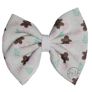Gingerbread Print Bullet Bow