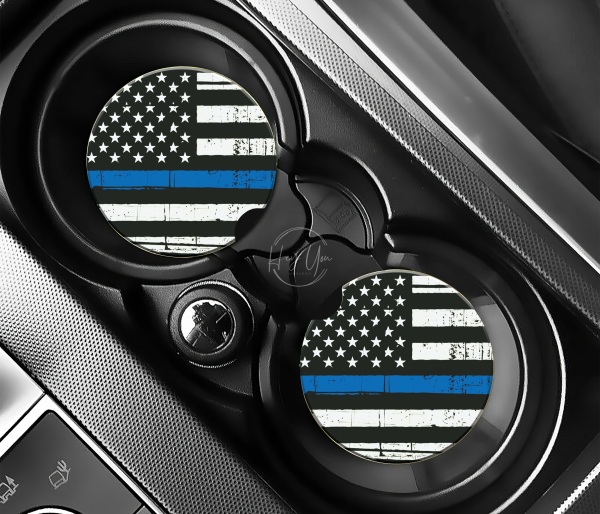 Blue Line Car Coasters – Hey You Designs