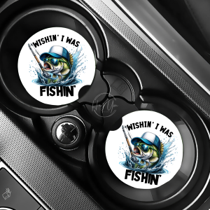 Wishin' I Was Fishin' Car Coasters