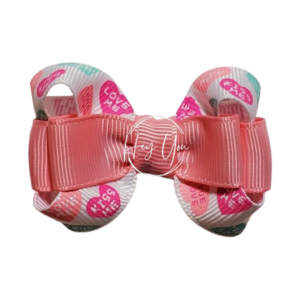 Pink Conversation Heart Super Loopy Bow