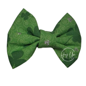 Green Clover Fabric Bow