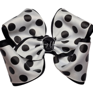 Black & White Polka Dot Boutique Bow