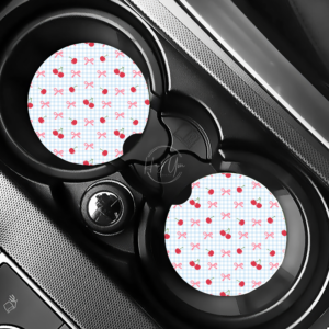Cherry & Bow Car Coasters