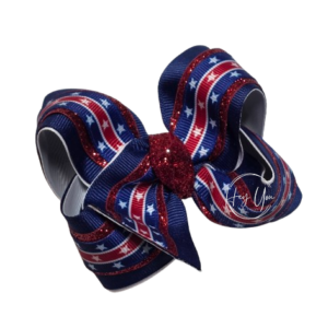 Navy Blue With Stars Bow