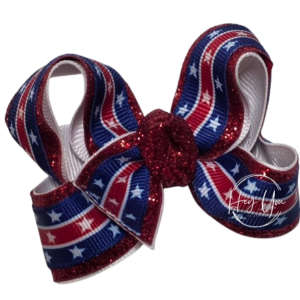 Red White & Blue Stars Bow