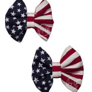 American Flag Pigtail Bows