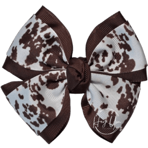 Brown Cow Print Basic Bow