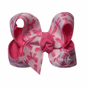 Pink & White Bow Print Small Bow