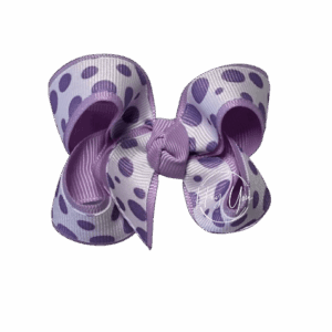 Purple & White Polka Dot Small Bow