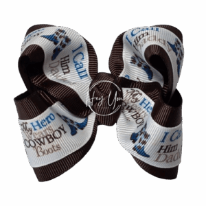 My Hero Wears Cowboy Boots Bow