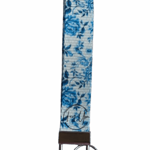Blue Floral Keychain Wristlet