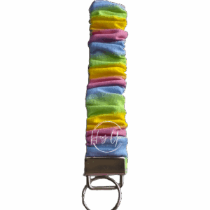 Rainbow Scrunchie Keychain Wristlet