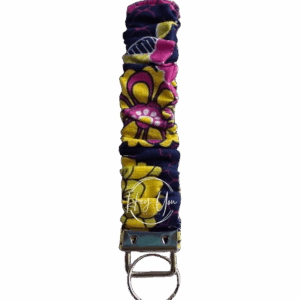 Blue & Yellow Floral Scrunchie Keychain Wristlet