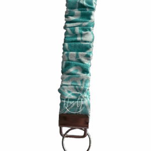 Turquoise Floral Print Scrunchie Keychain Wristlet