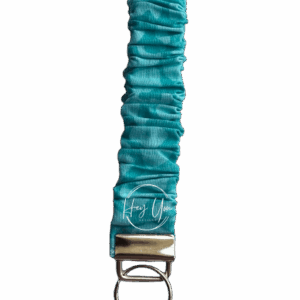 Turquoise Leopard Print Scrunchie Keychain Wristlet
