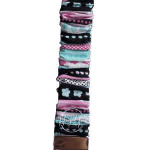 Pink & Brown Scrunchie Keychain Wristlet