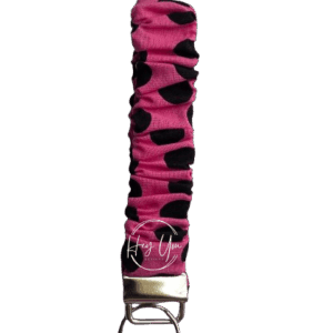 Pink With Black Polk Dot Scrunchie Keychain Wristlet