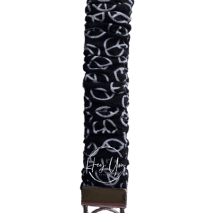Black Peace Sign Scrunchie Keychain Wristlet