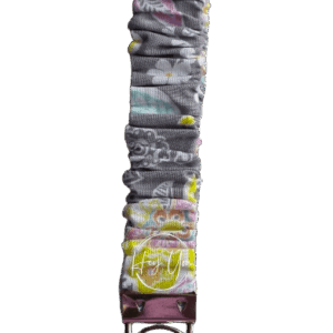 Gray Floral Scrunchie Keychain Wristlet