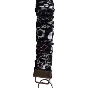 Black & Pink Floral Print Scrunchie Keychain Wristlet