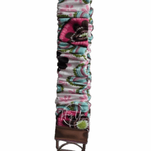 Pink Floral Print Scrunchie Keychain Wristlet