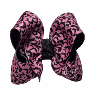 Pink & Black Bats Boutique Bow