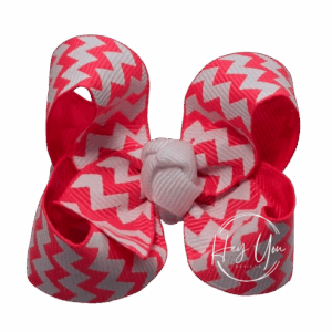 Neon Pink Chevron Boutique Bow
