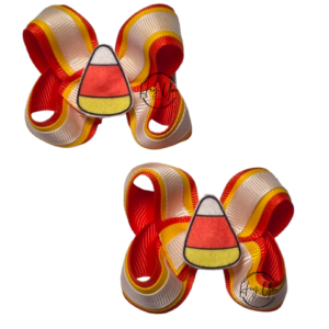 Candy Corn Boutique Pigtail Bows